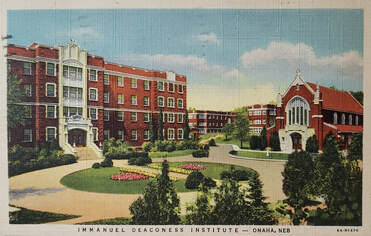 Vintage postcard of Immanuel Deaconess Institute in Omaha, Nebraska