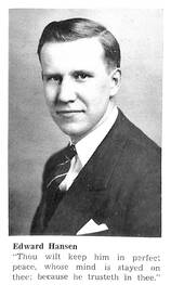Edward Hansen as a student at Dana College in 1942