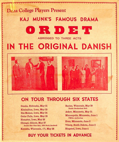 Tour program for Dana College's performance of Kaj Munk's 